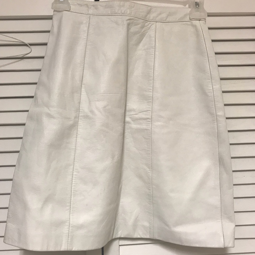 White Bermans Leather Skirt